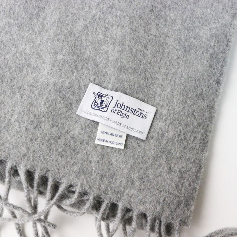 Johnstons of Elgin カシミヤ ストール グレー 美品 ジョンストンズ Johnstons of Elgin 大判カシミヤストール