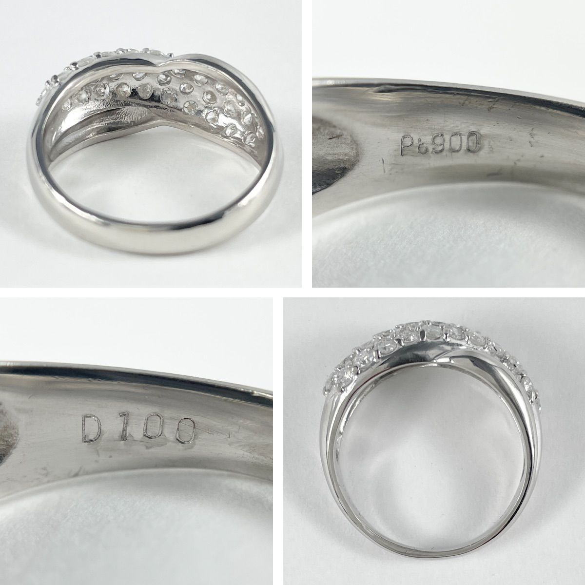 Pt900 天然ダイヤモンド 1.00ct パヴェリング - メルカリ