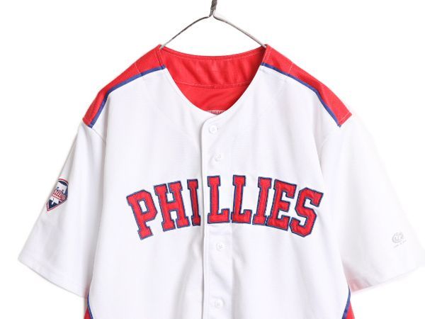 なクーポン配布中! MLB オフィシャル TRUE FAN フィリーズ ベースボール シャツ メンズ L | 古着 ゲームシャツ ユニフォーム メジャーリーグ 半袖シャツ 野球