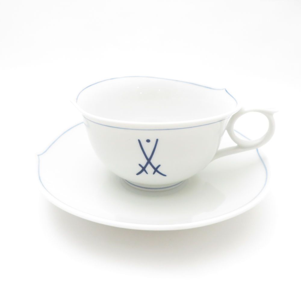 MEISSEN マイセン 300周年 双剣マーク アクアティンタ Aquatinta ティーカップ＆ソーサー SY13322K1