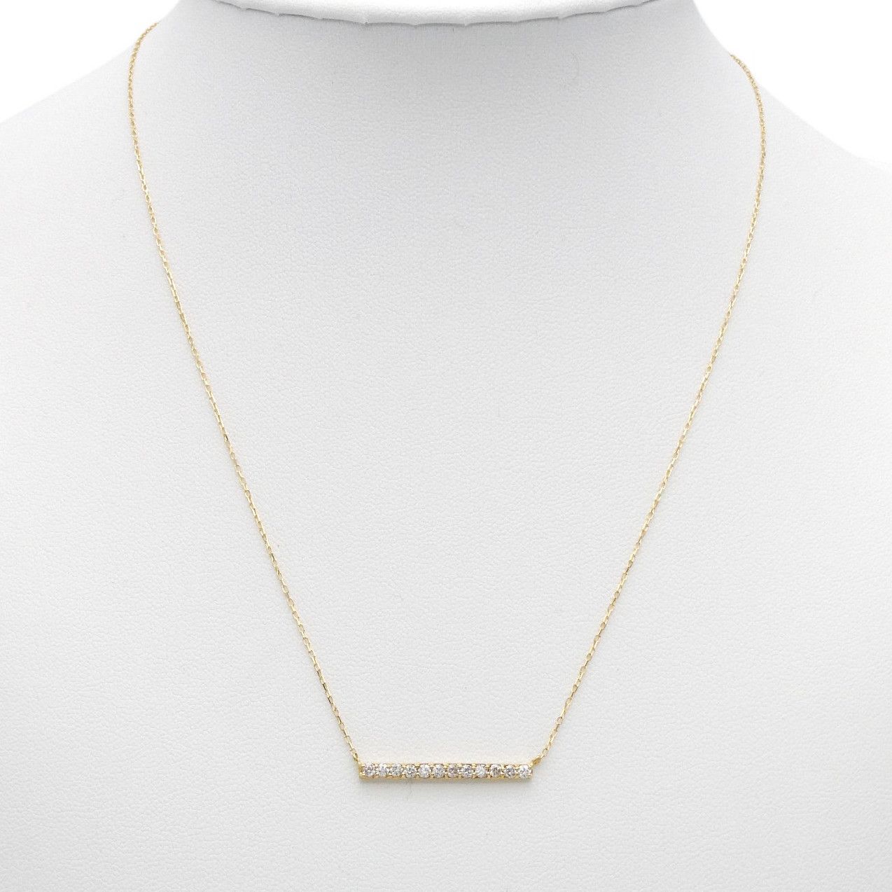 ネックレス K18 ダイヤモンド0.30ct 横長 42cm - メルカリ