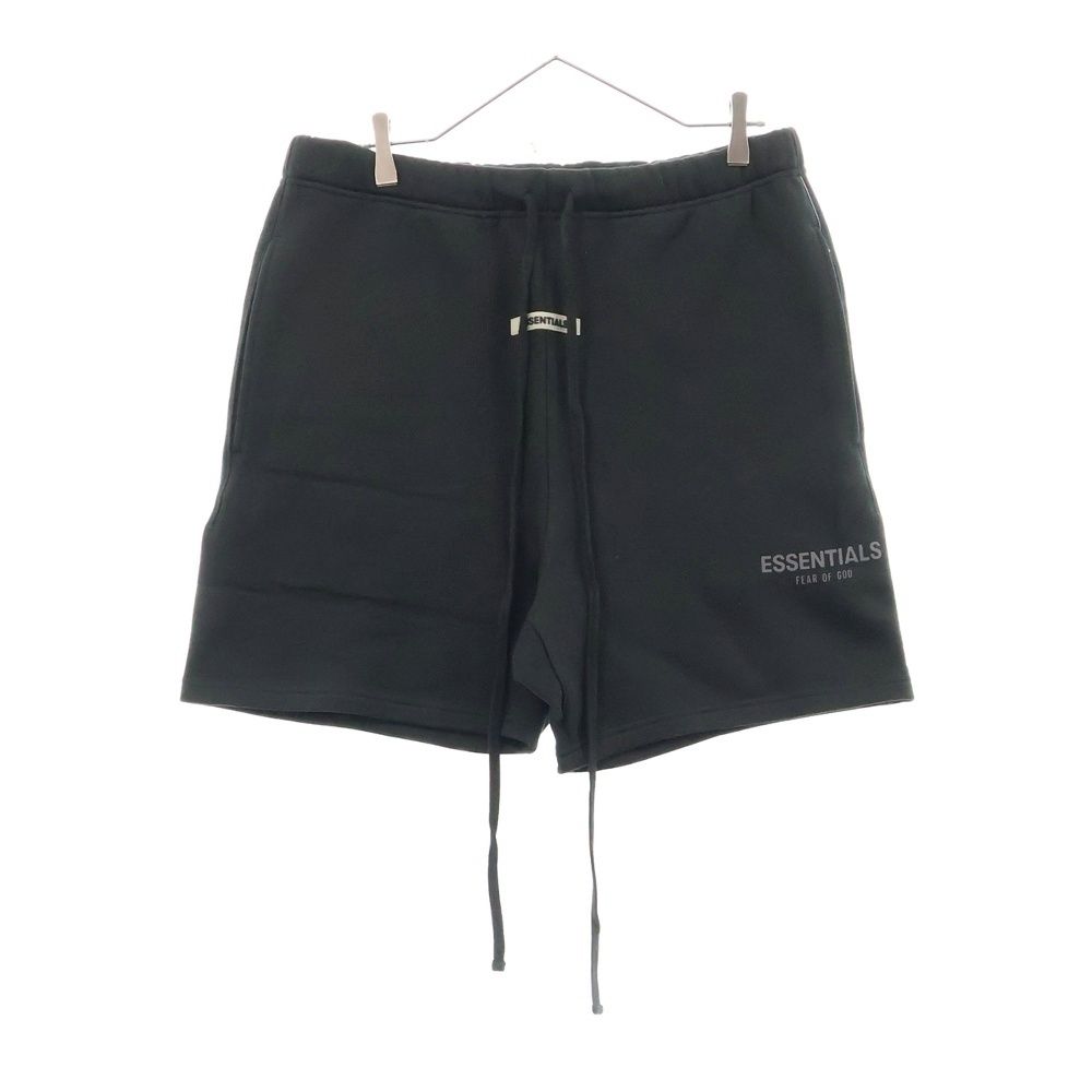FEAR OF GOD ESSENTIALS フィアオブゴッド エッセンシャルズ SHORT PANTS リフレクターロゴプリントハーフパンツ ショーツ ブラック