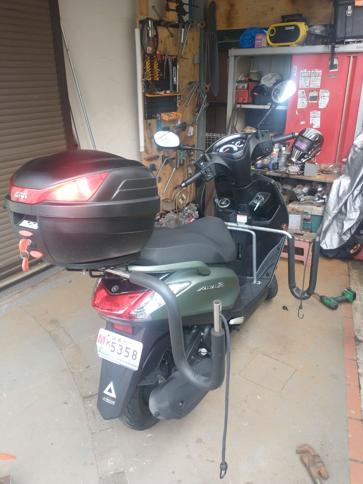 レッツアドレスシグナスFRセット原付二種原付スクーター用サーフボードキャリア シグナス、N-MAX、リード、アドレス、レッツ、FRセット販売原付