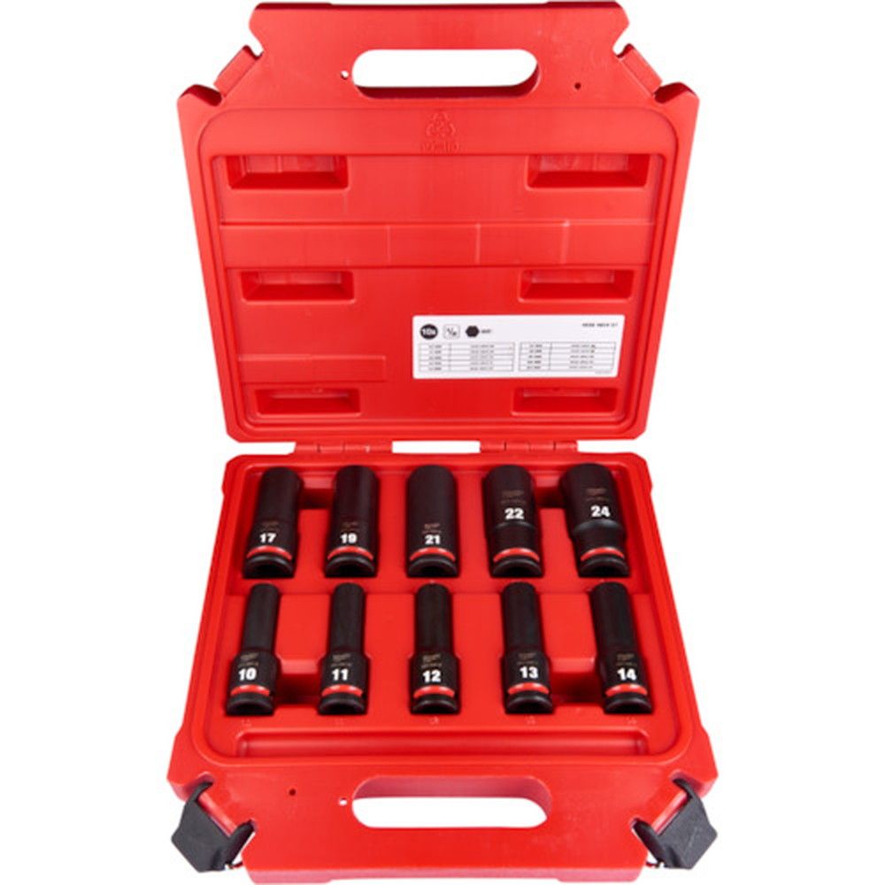 milwaukee SHOCKWAVE IMPACT DUTY ディープインパクトソケット 1|2インチ12.7mm角 10PCS セット MW-4932480457 milwaukee SHOCKWAVE IMPACT DUTY ディープインパクトソケット