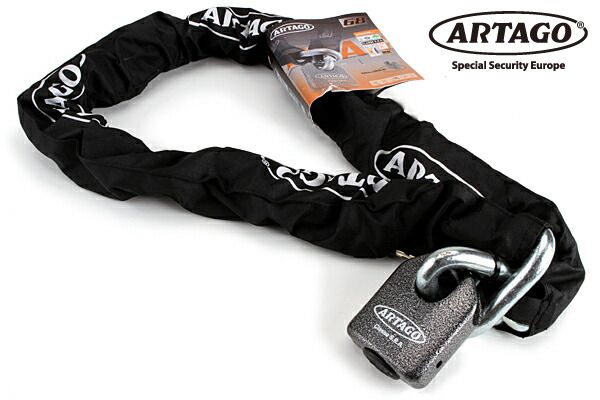ARTAGO 68T150E アルタゴ 68T|B 鍛造 モノブロック ロック ＆ 14.150 14φ高強度チェーン 150cm セット 防犯 鍵 キー3本付 自転車ロック バイクロック