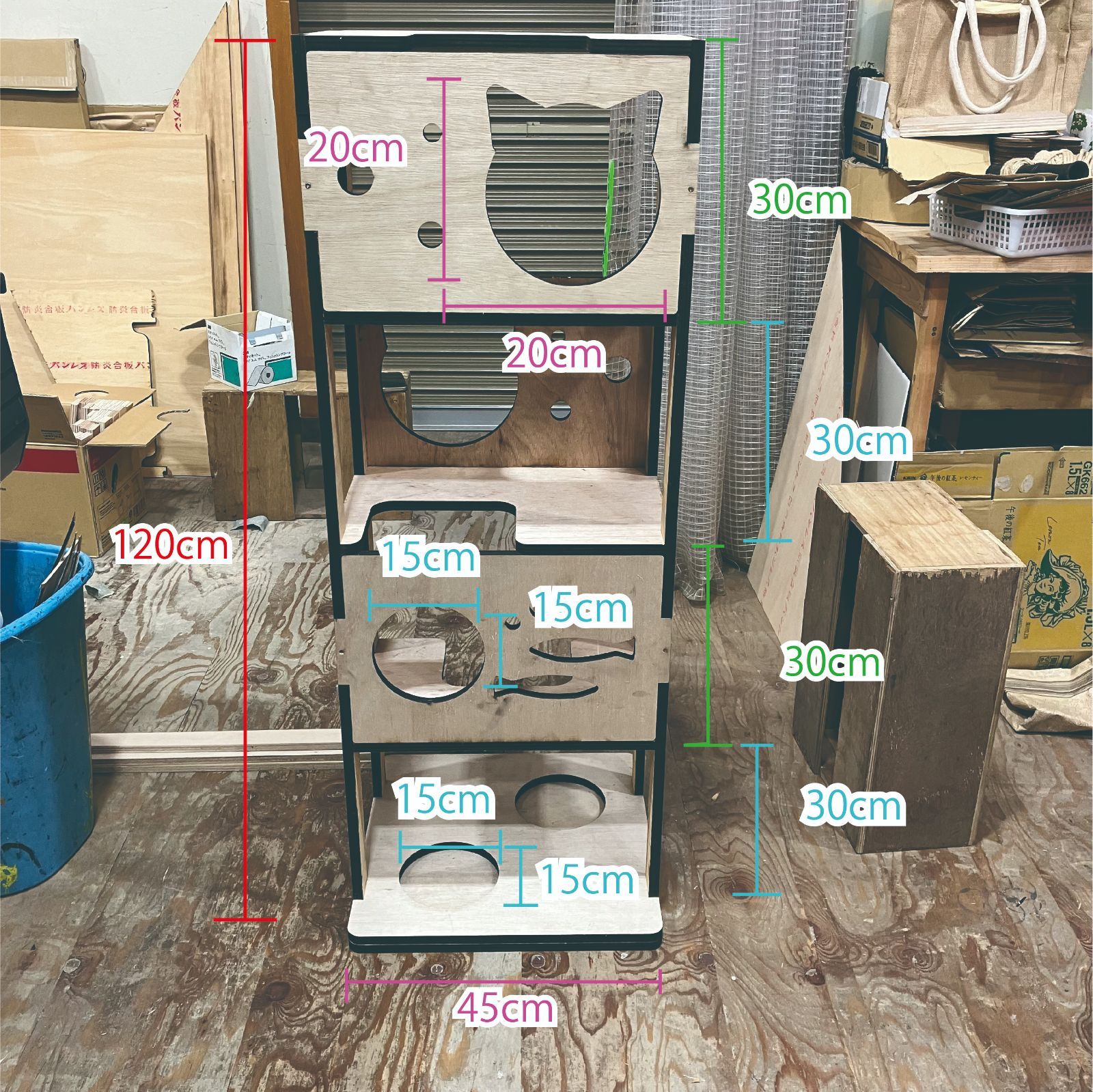 キャットタワー　DIY ハンドメイド　小屋　木製　物置 キャットタワー DIY ハンドメイド 小屋 木製 物置