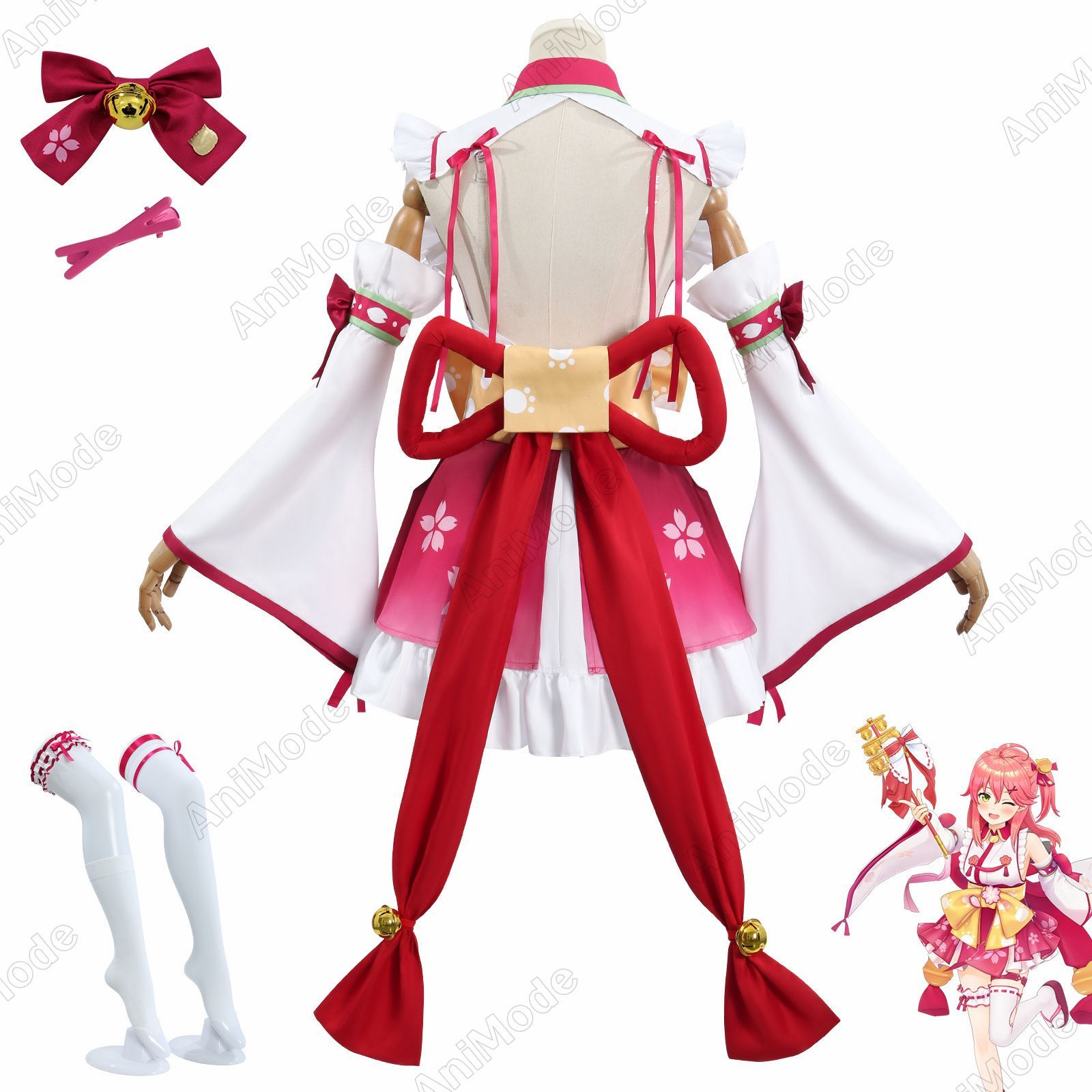 ホロライブ　さくらみこ　コスプレ衣装　ウィッグ バーチャル YouTuber VTuber ホロライブ さくらみこ コスプレ