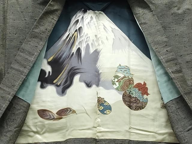 平和屋着物○男性 紬 100亀甲 正絹 逸品 未使用 CAAS7585yc