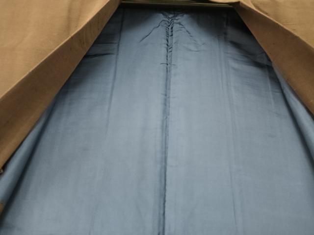  平和屋着物 男性 紬 アンサンブル 色無地 黒鳶色 正絹 zg 着物セット 着物 浴衣