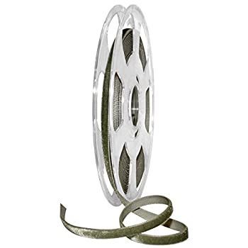 Morex Ribbon 01207/10-687 ナイロンバローベルベットリボン、5/16インチ x 11ヤード、カーキ
