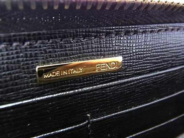 □新品□未使用□ FENDI フェンディ ズッカ柄 PVC×レザー ラウンド