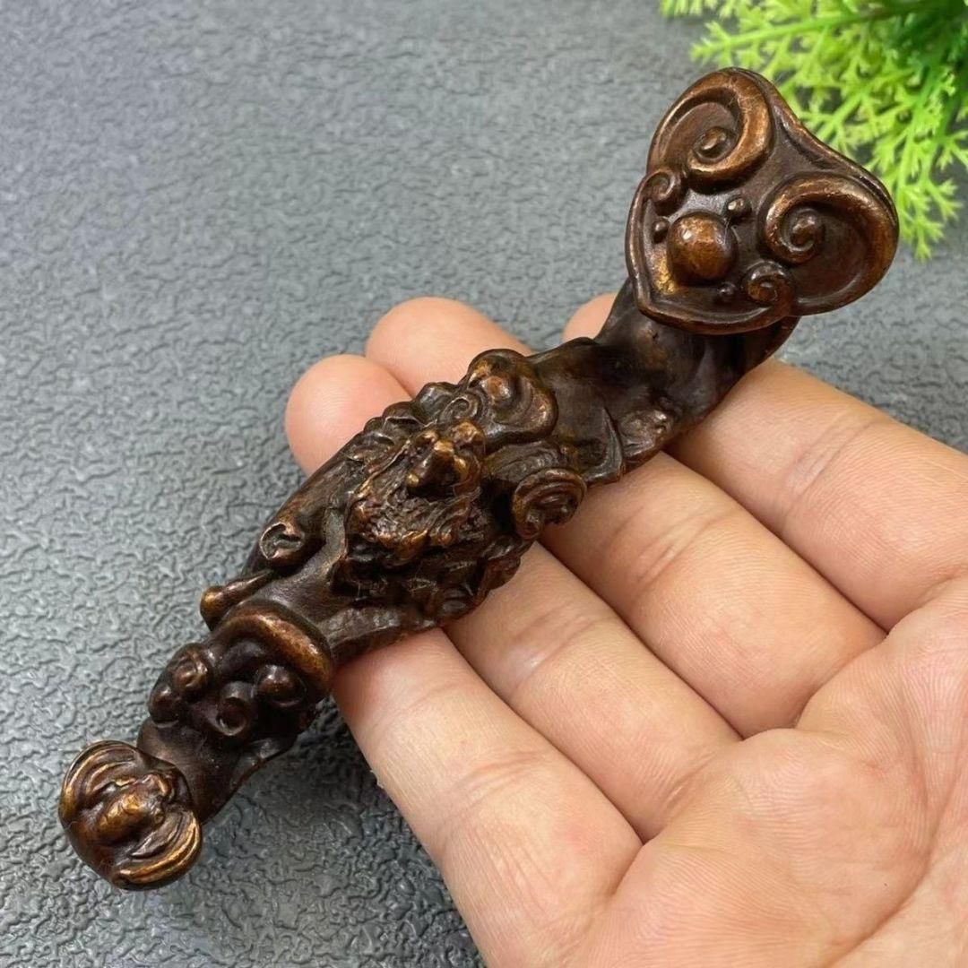 銅製 法器 三清三叉太極八卦鈴 手揺鈴 開運 風水 招財 置物 工芸品 銅 細工 招財進宝銅盤 開運 風水 招財 置物 工芸品 銅製 法器 太極