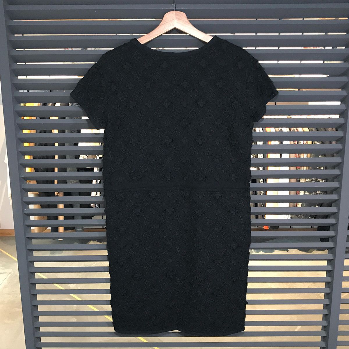 ルイヴィトン モノグラム 半袖ワンピース ブラック XS レディース 黒 14433