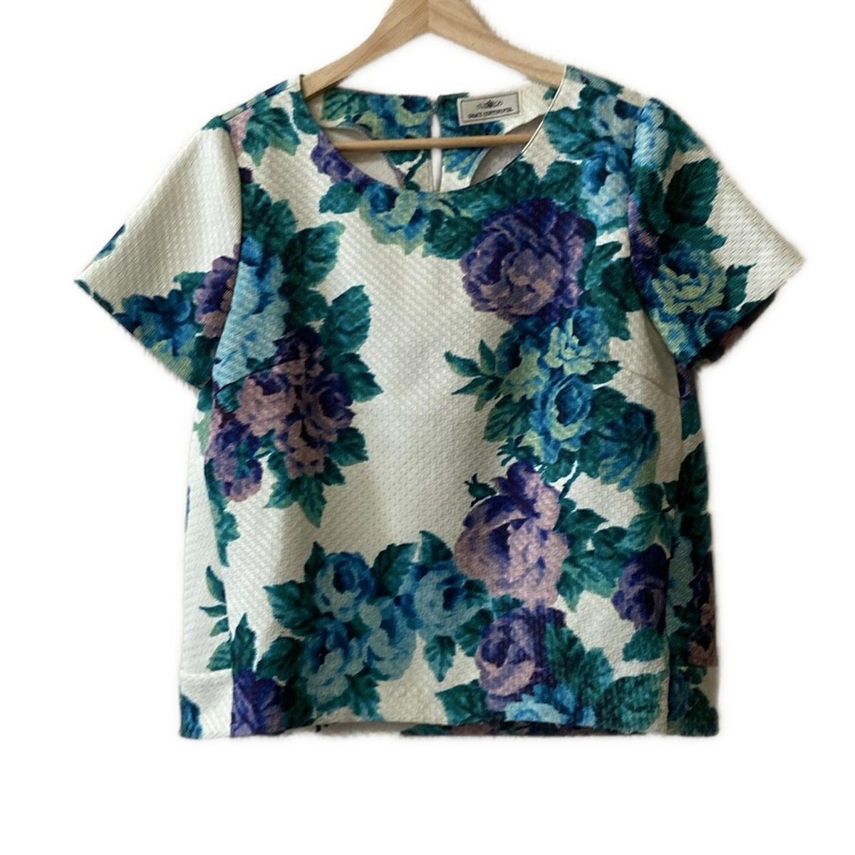 GRACE CONTINENTAL グレースコンチネンタル 半袖カットソー サイズ36 S レディース - アイボリー×パープル×マルチ 花柄