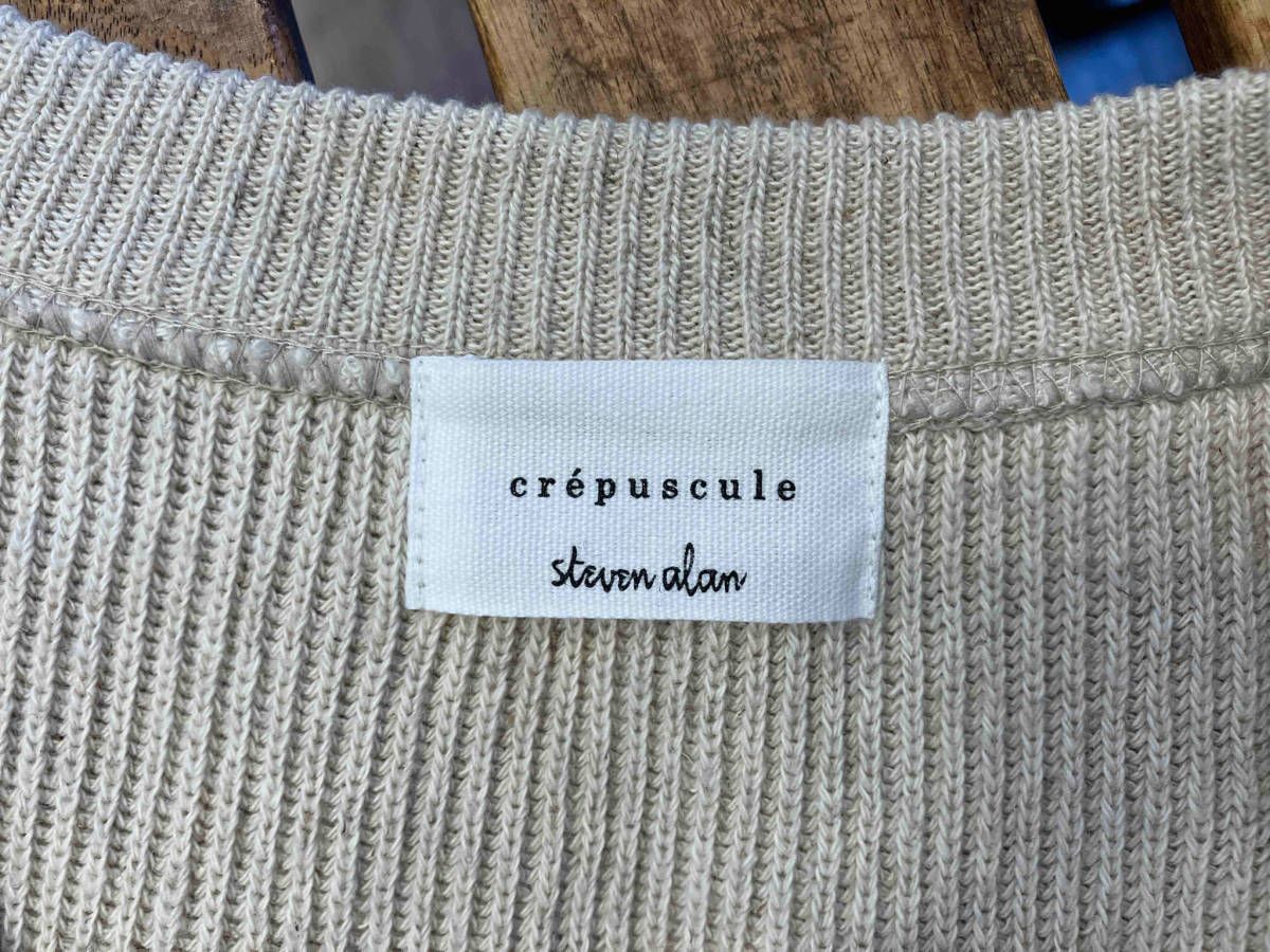 crepuscule × Steven Alan ZIP VEST ジップベスト リネン ニット ベージュ 日本製 サイズ2 2301-019 クレプスキュール スティーブンアラン