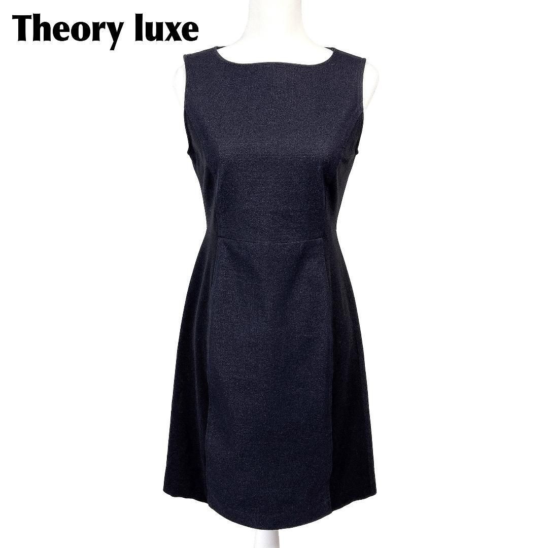 Theory luxe ノースリーブワンピース バイカラー 38 紺黒