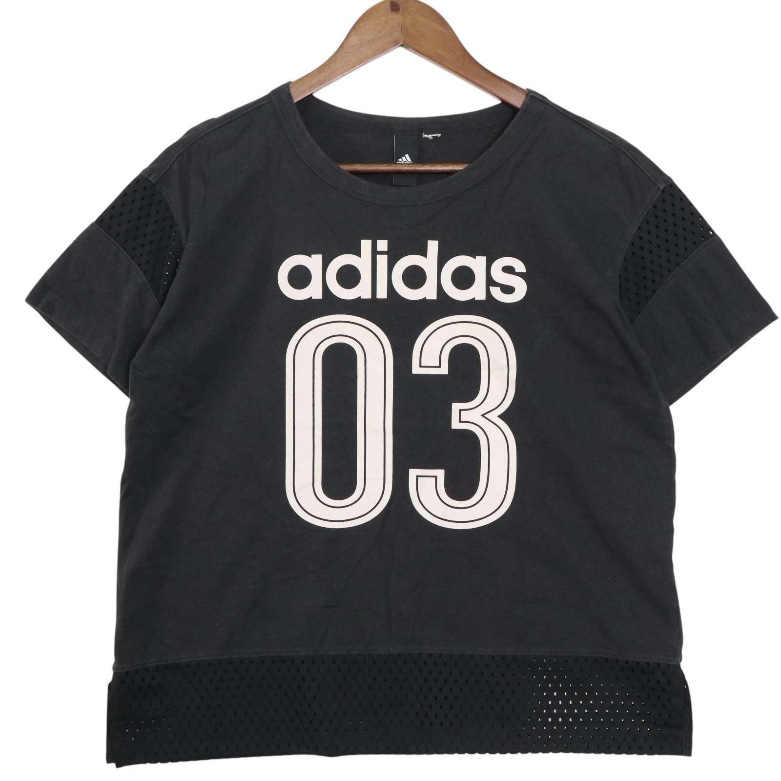 adidas アディダス 春夏 メッシュ切替☆ カットソー Tシャツ Sz