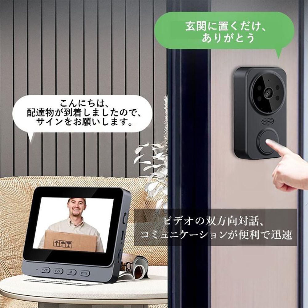 録画機能バッテリー充電式配線不要電源不要防犯カメラ機能付 屋外通話暗視防犯対策