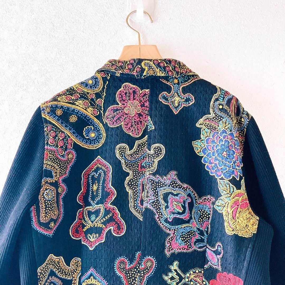 LEONARD レオナール シルク混 ニット ジャケット カーディガン 花柄