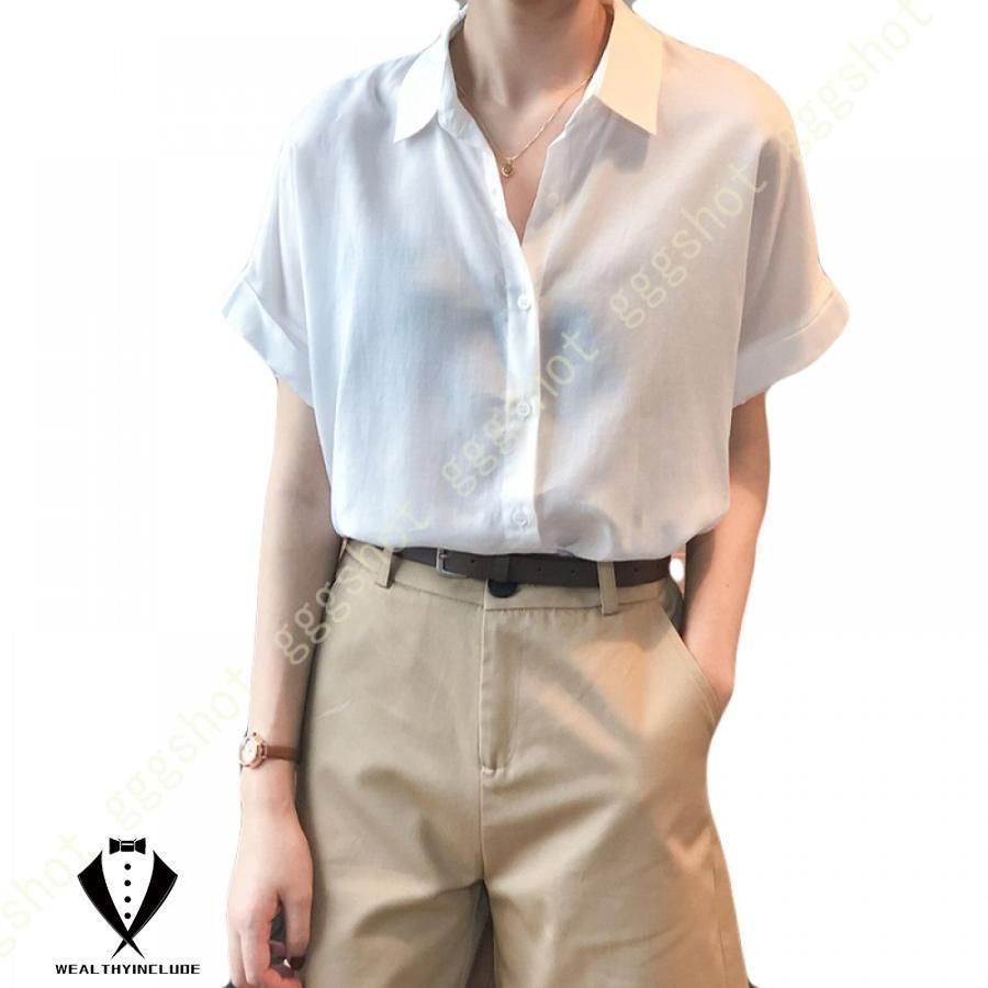 レーヨン シャツ ブラウス レディース トップス 無地 レーヨンシャツ 半袖 Vネック ゆったり 着痩せ 可愛い おしゃれ ボリュームスリーブ レーヨン シャツ ブラウス レディース トップス 無地 レーヨン