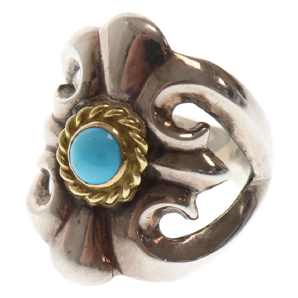 goro's (ゴローズ) 金縄ターコイズ付きキャスト リング シルバー