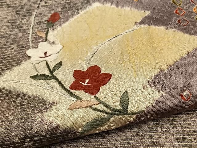 平和屋着物▽訪問着　単衣　絞り　刺繍　松皮菱花文　金糸　金彩　正絹　逸品　BAAS0384yt 平和屋着物▽訪問着 単衣 絞り 刺繍 松皮菱花文 金糸 金彩 正絹 逸品