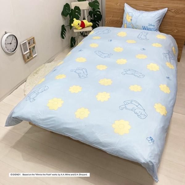 くまのプーさん 掛布団＆枕カバー 掛け布団カバー 2点セット シングルロングサイズ SL フラワー ディズニー