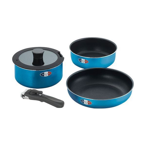 ジャンヌ エコール 着脱ハンドル鍋3点セット フライパン26cm ディープパン20cm ポット20cm 2.8L 20cm蓋 ハンドル×各1 B1141530