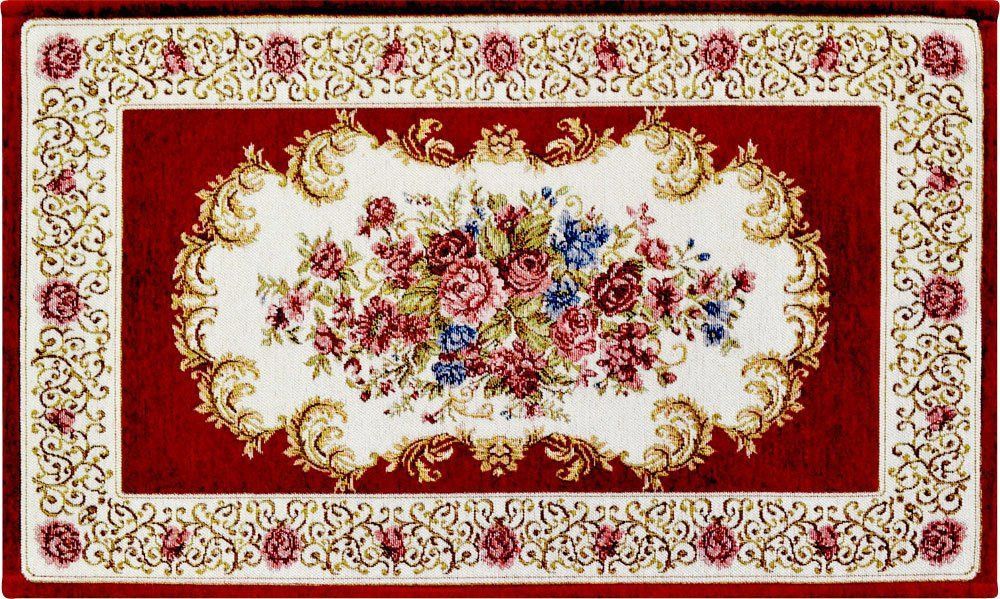 【在庫処分】レッド 50×80cm シェニールマット 77820 ラグマット ロイヤルアーデン