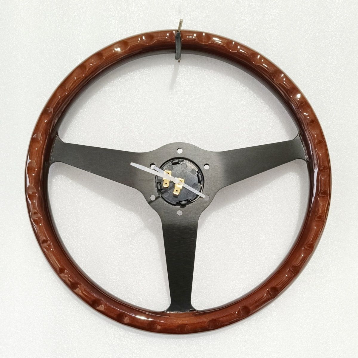 無垢材ステアリング自動車ハンドル14インチ350MM ピーチウッド1p 汎用  