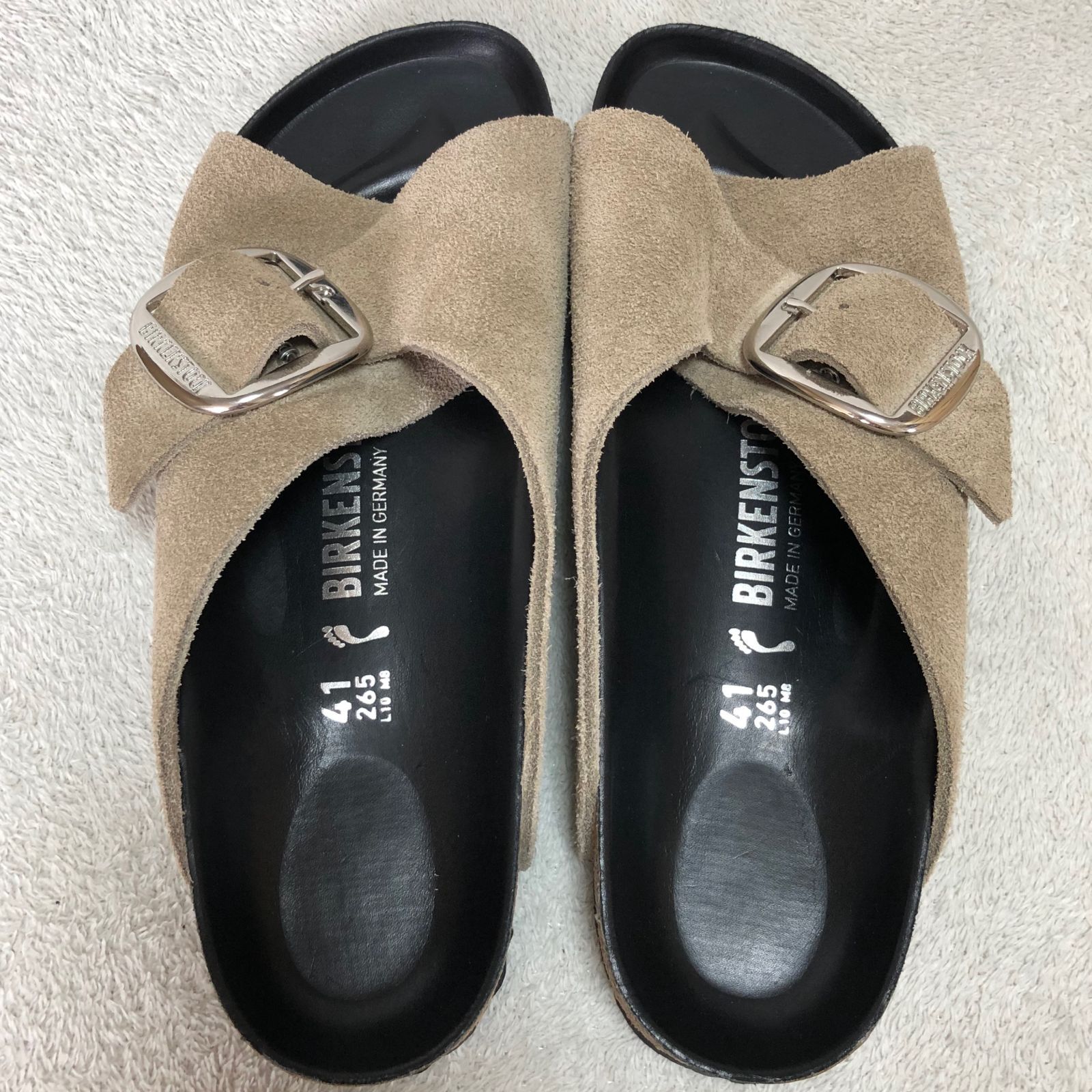 BIRKENSTOCK BOSTON スエード サンダル 41 ブラック ブラック スエード サンダル 41 BIRKENSTOCK BOSTON スエード