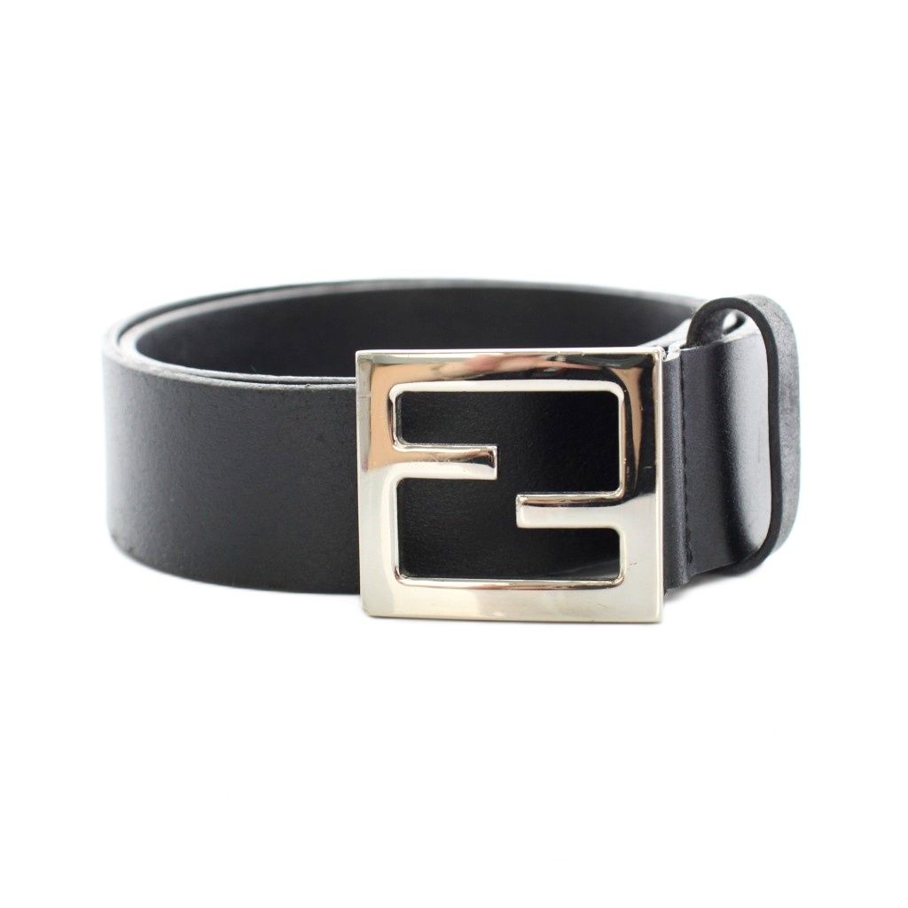 フェンディ FENDI ベルト ハトメ レザー ズッカ柄 110 黒 ブラック |YT OH ●D