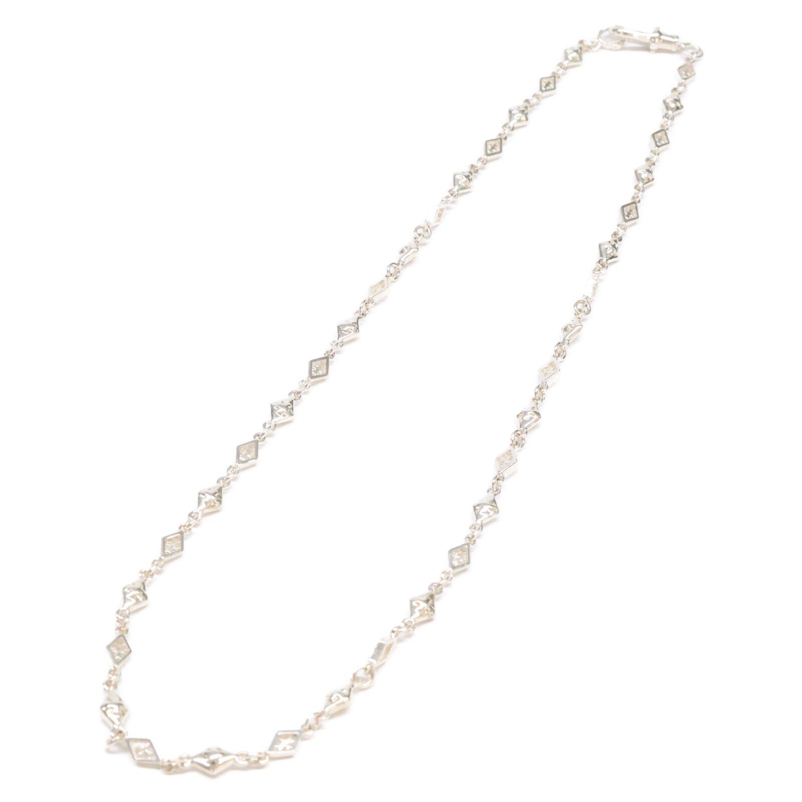 【美品】ローリーロドキン ミックスダイヤ　モンドシェイプド ネックレス　sv ローリーロドキンミックスダイヤモンドシェイプド49.5cm