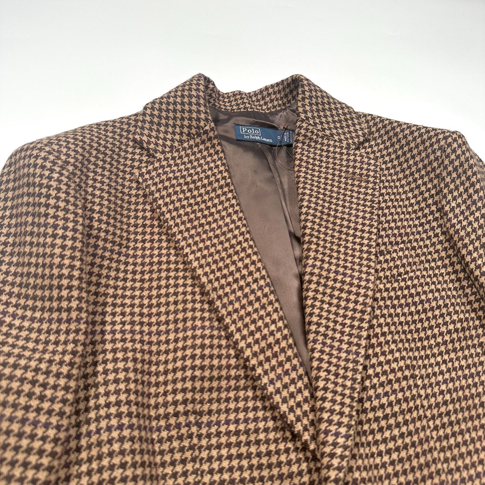美品‼️Ralph Lauren リネン千鳥ジャケット/ハウンドトゥース ブラウン 新品タグ付】POLO by RALPHLAUREN ポロラルフローレン
