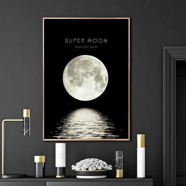 SUPER MooN スーパームーン 月 満月 海A3アートプリント 高級印画紙 ...