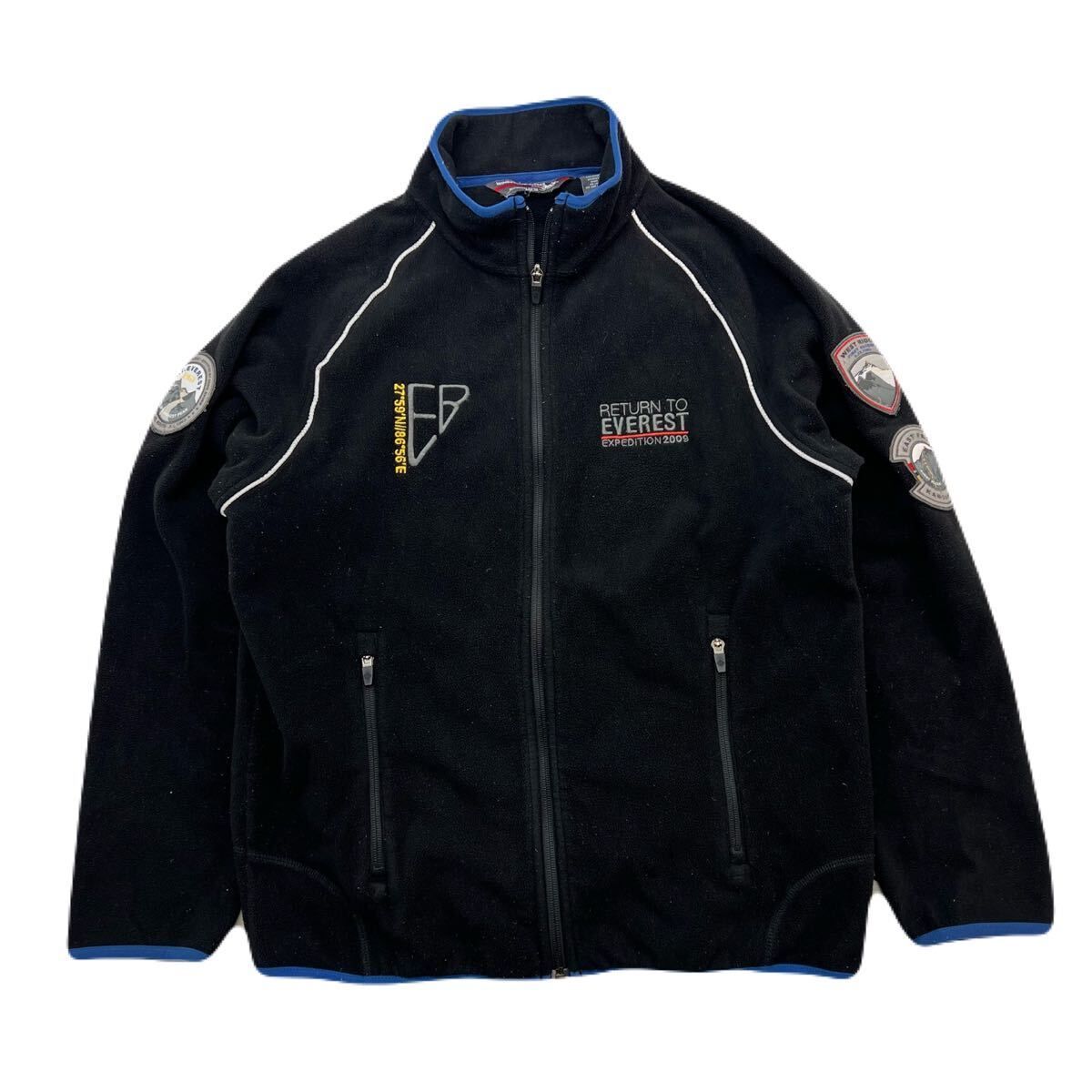 Eddie Bauer エディーバウアー エベレスト 登頂 記念 フリースジャケット ブラック S 秋冬 登山 アウトドア アメカジ 古着 BA294