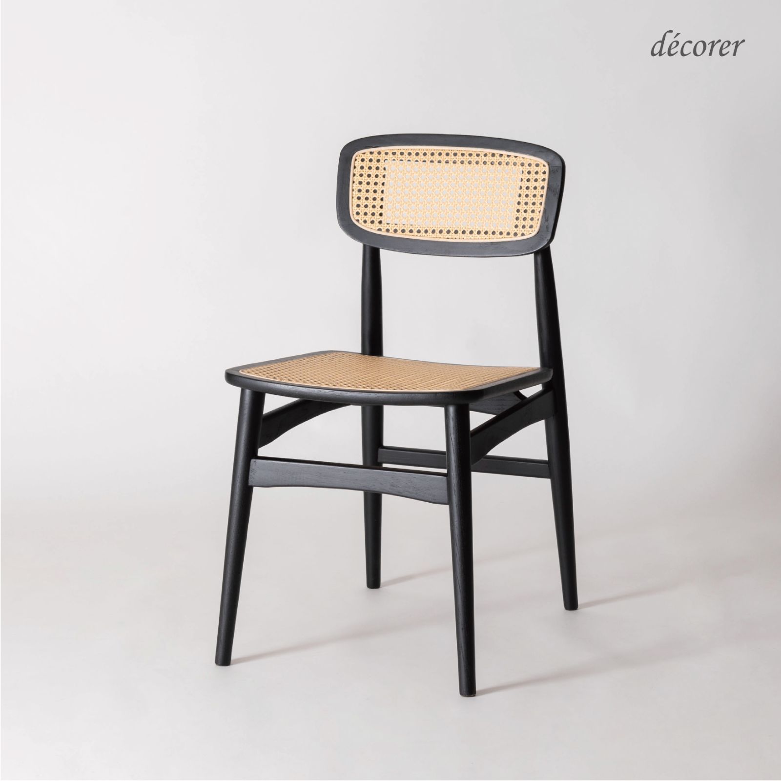 【新作】Artificial rattan chair No.17 / アーティフィシャルラタンチェア【1脚入: 2色】 北欧 スタイル 木製 無垢 ラタン かごめ編み 籐 椅子 ダイニングチェア オフィス リビング デスク チェア ブラック 黒 【送料込み】