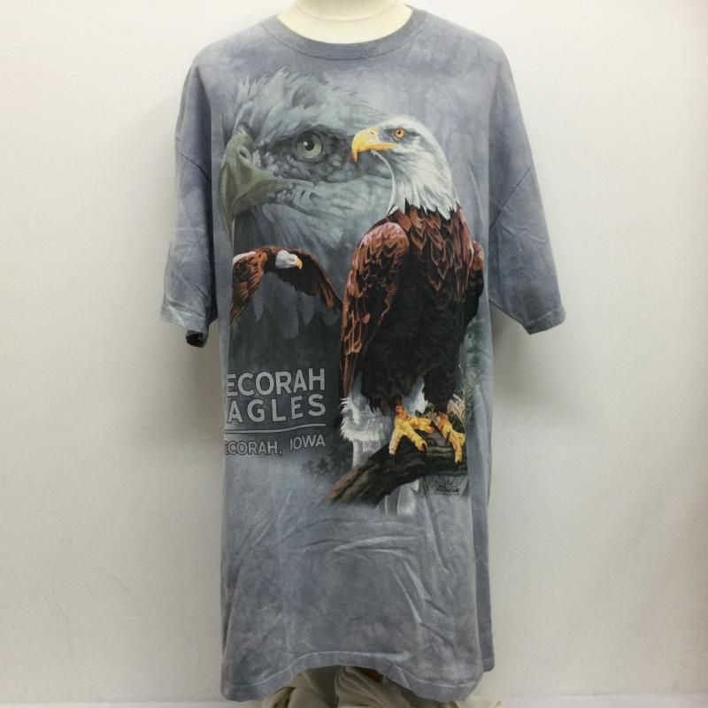 USED 古着 Tシャツ 半袖 THE MOUNTAIN ザ マウンテン 90's USA製 DECORAH EAGLES タイダイ柄 イーグルデカプリント Tシャツ BIG TEE