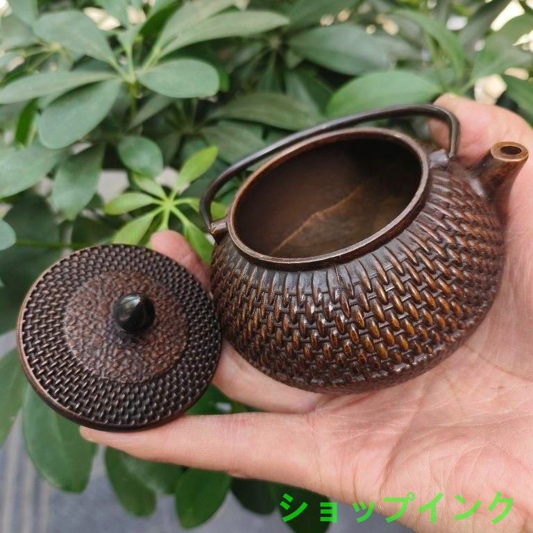 禅字波点提梁茶壺 徳利 銅壺 茶道具 工芸品 美術品 置物 - メルカリ