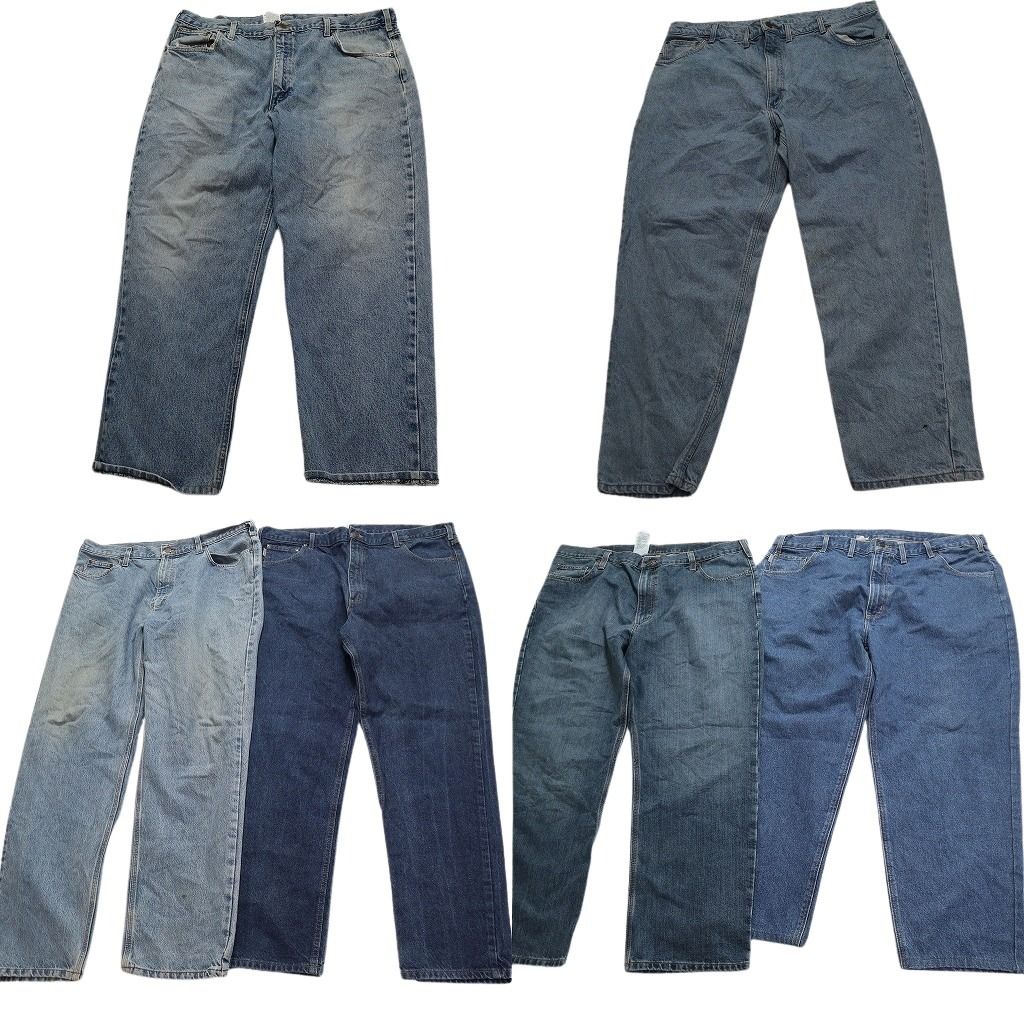 古着卸 まとめ売り カーハート Carhartt デニム パンツ 6枚セット メンズ 42 フェード インディゴブルー ライトブルー 古着 NC1295