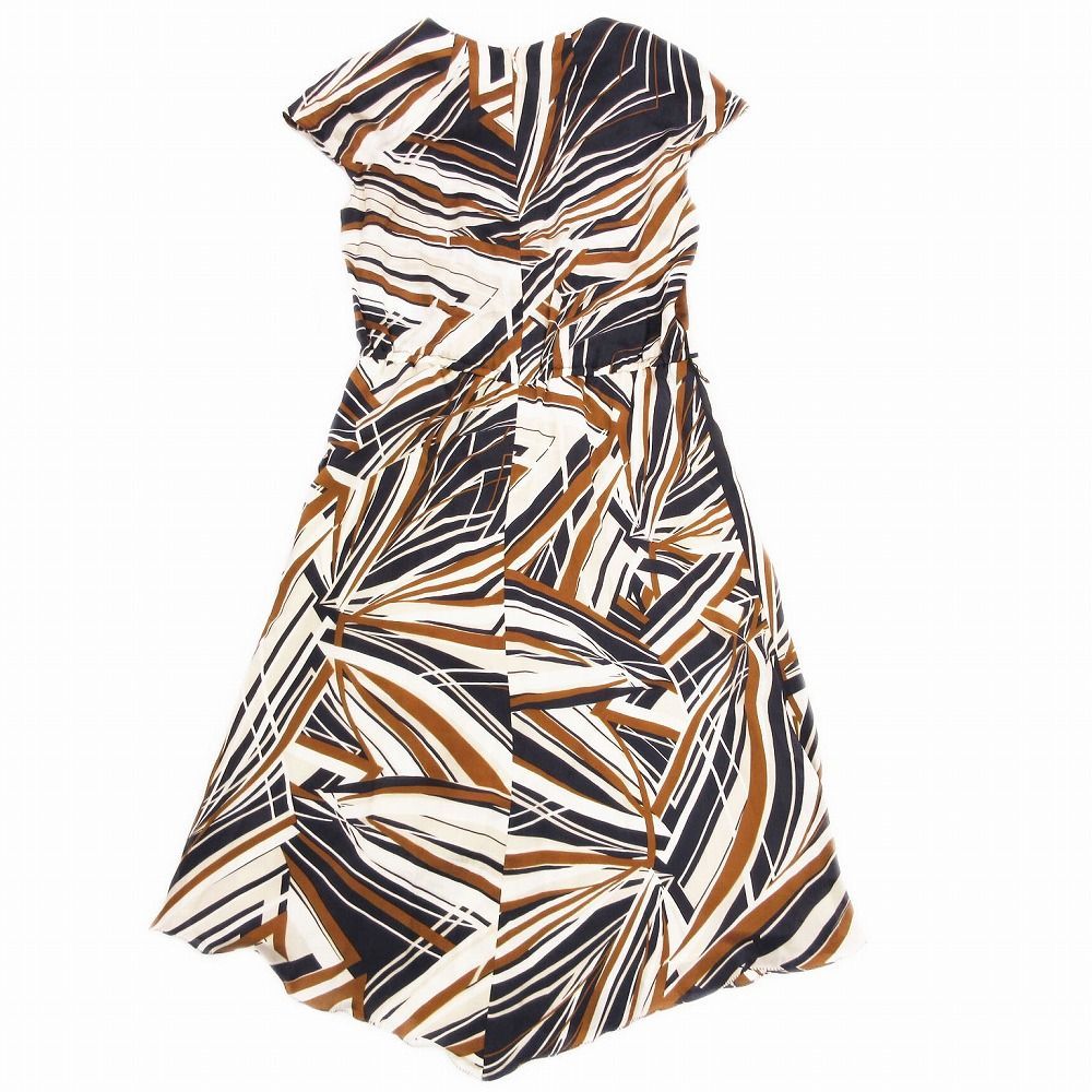 タエアシダ TAE ASHIDA シルク 総柄 カシュクール ワンピース フレンチ  