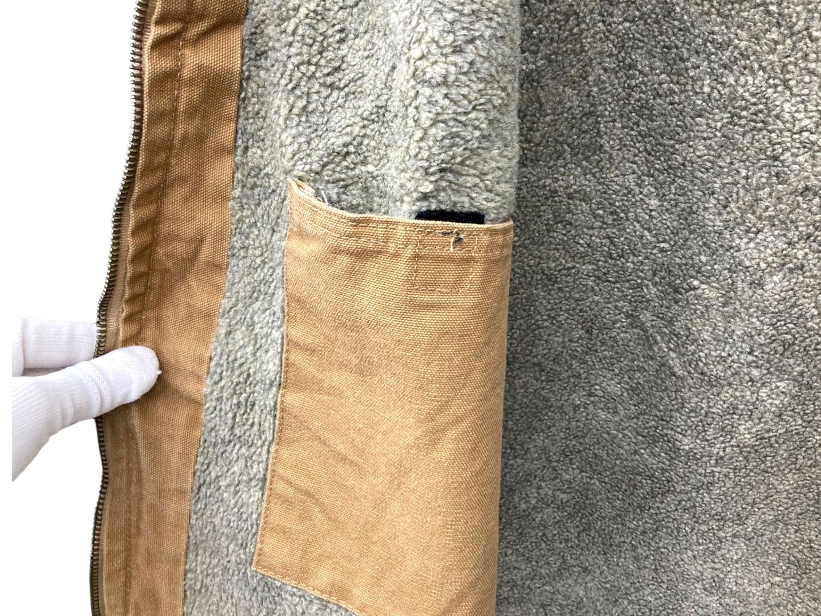 Carhartt (カーハート) 裏ボア ダックベスト V26 古着 企業物刺繍入り 2XL ブラウン メンズ/028