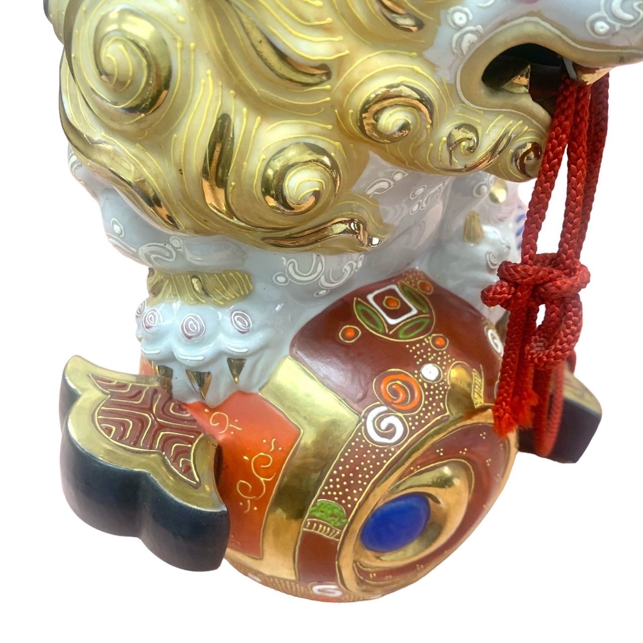 美品 九谷焼 獅子 魔除け 縁起物 置物 大型 九谷焼 白獅子 縁起物 置物 魔除け - メルカリ