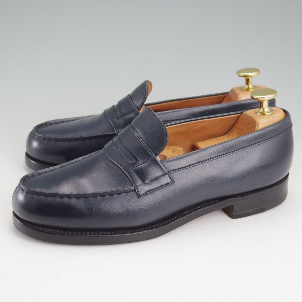 上 J.M.ウエストン レディース 3C 現行定価 156 200- 純正ツリー付 コインローファー 180 82ラスト 紺 Weston ウェストン n897