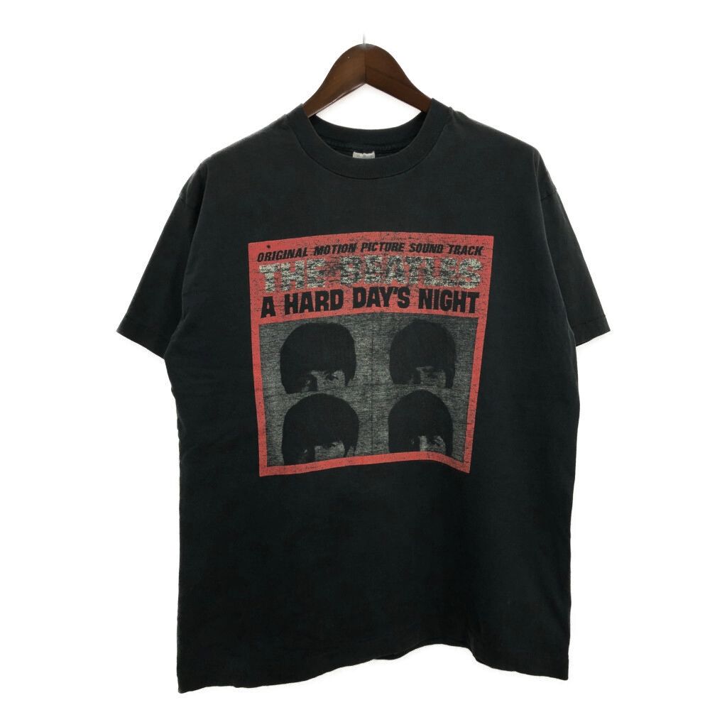 90年代 THE BEATLES ザ ビートルズ 半袖Ｔシャツ バンド ブラック メンズ XL 古着 U0053