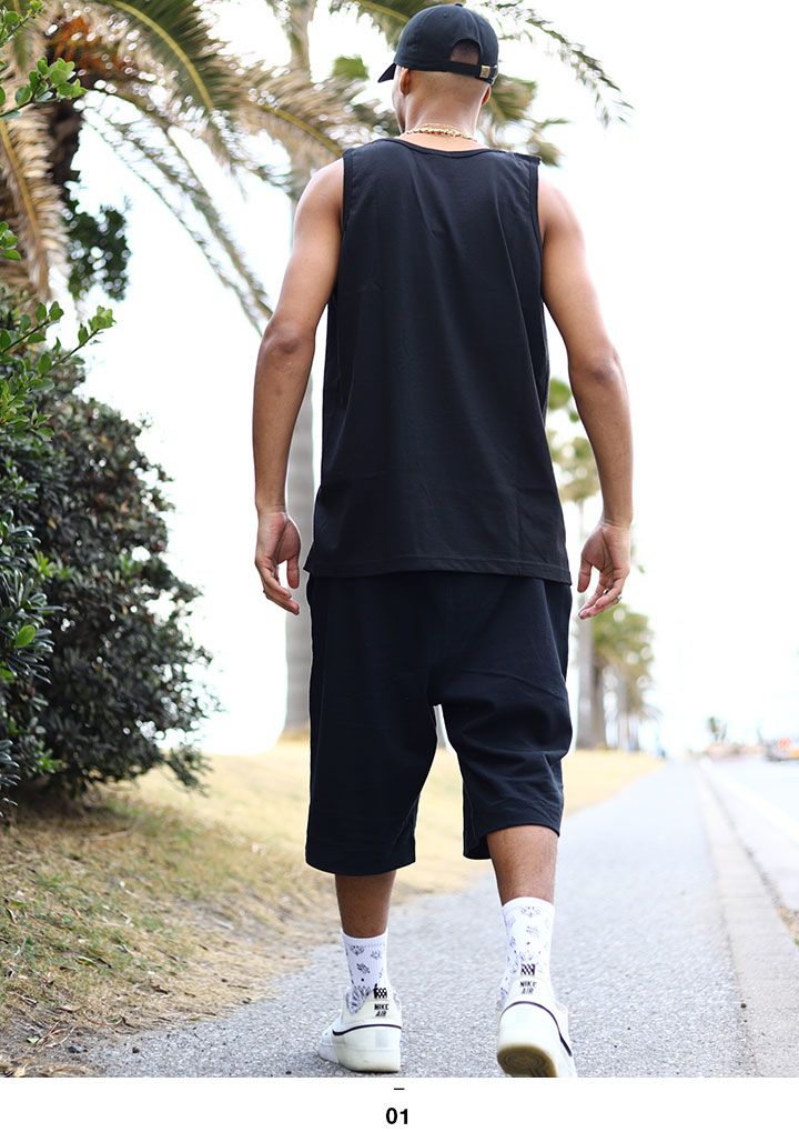 ACE FLAG 上下セット ノースリーブ ブランド ハーフパンツ メンズ 白