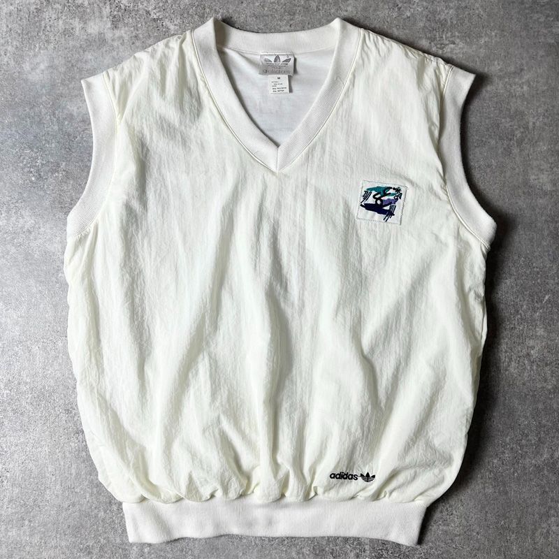 adidas エドバーグモデル ベスト 80s adidas ステファン エドバーグ ロゴ 刺繍 プルオーバー ナイロン