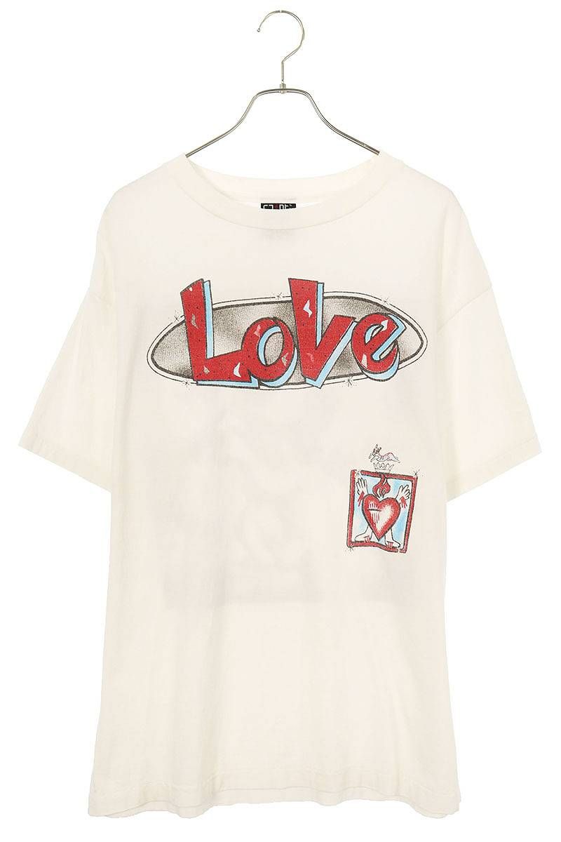 セントマイケル SM-S22-0000-001 LOVEプリントヴィンテージ加工Tシャツ メンズ L - メルカリ