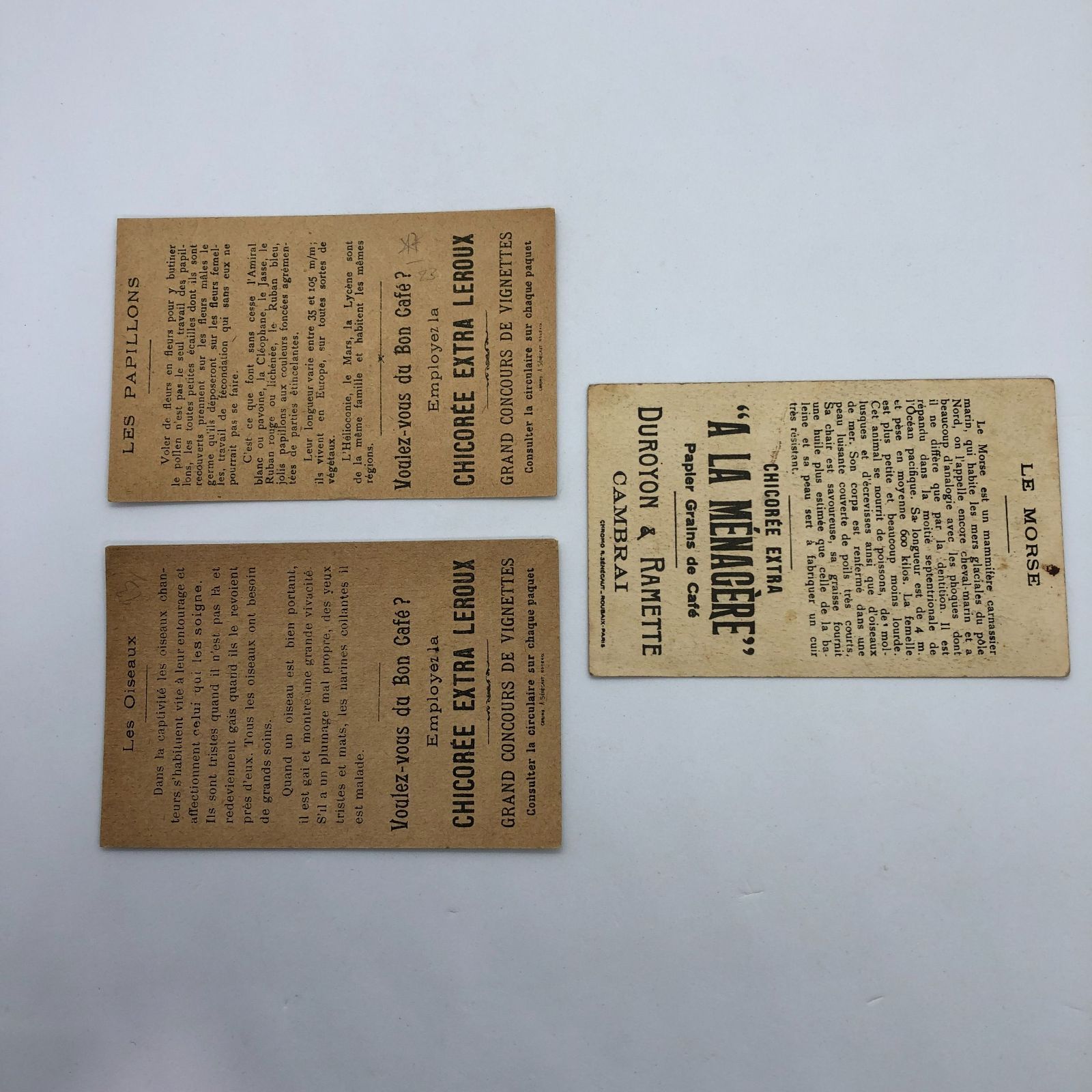 3枚セット! まとめ 】クロモカード フランス アンティーク ※シャンク