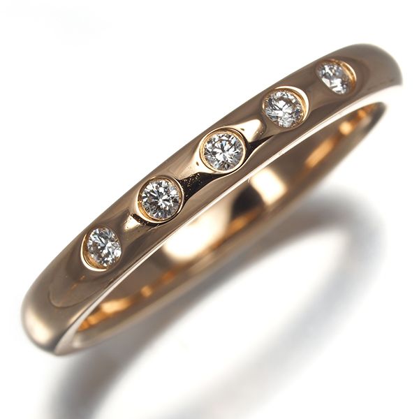 ティファニー リング ダイヤ ダイヤモンド スタッキングバンド ウェディング 5P 16.5号 K18YG 177878